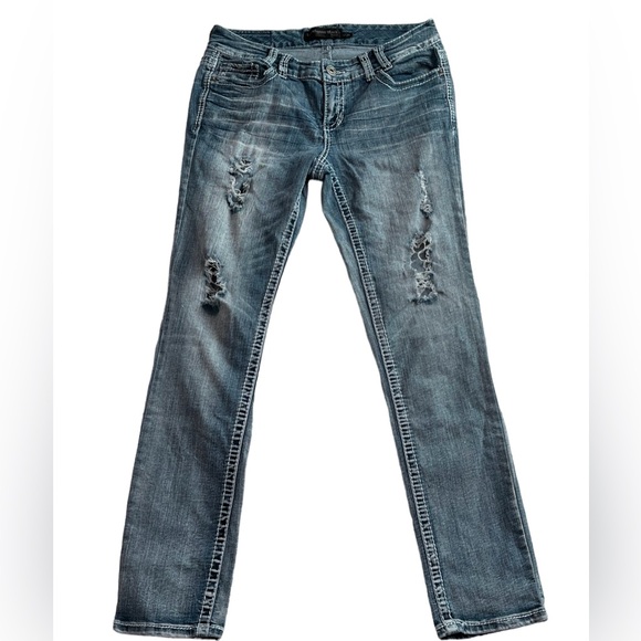 Distressed Faded Skinny Jeans - Picture 1 of 3